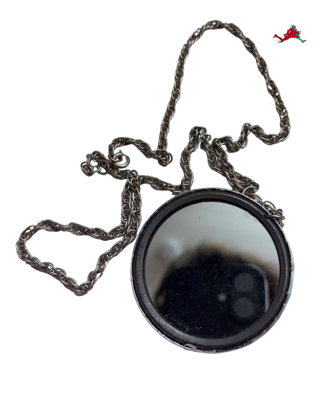 Vintage Indiana Jones and the Raiders of the Lost Ark Movie Mirror Pendant Necklace 80s