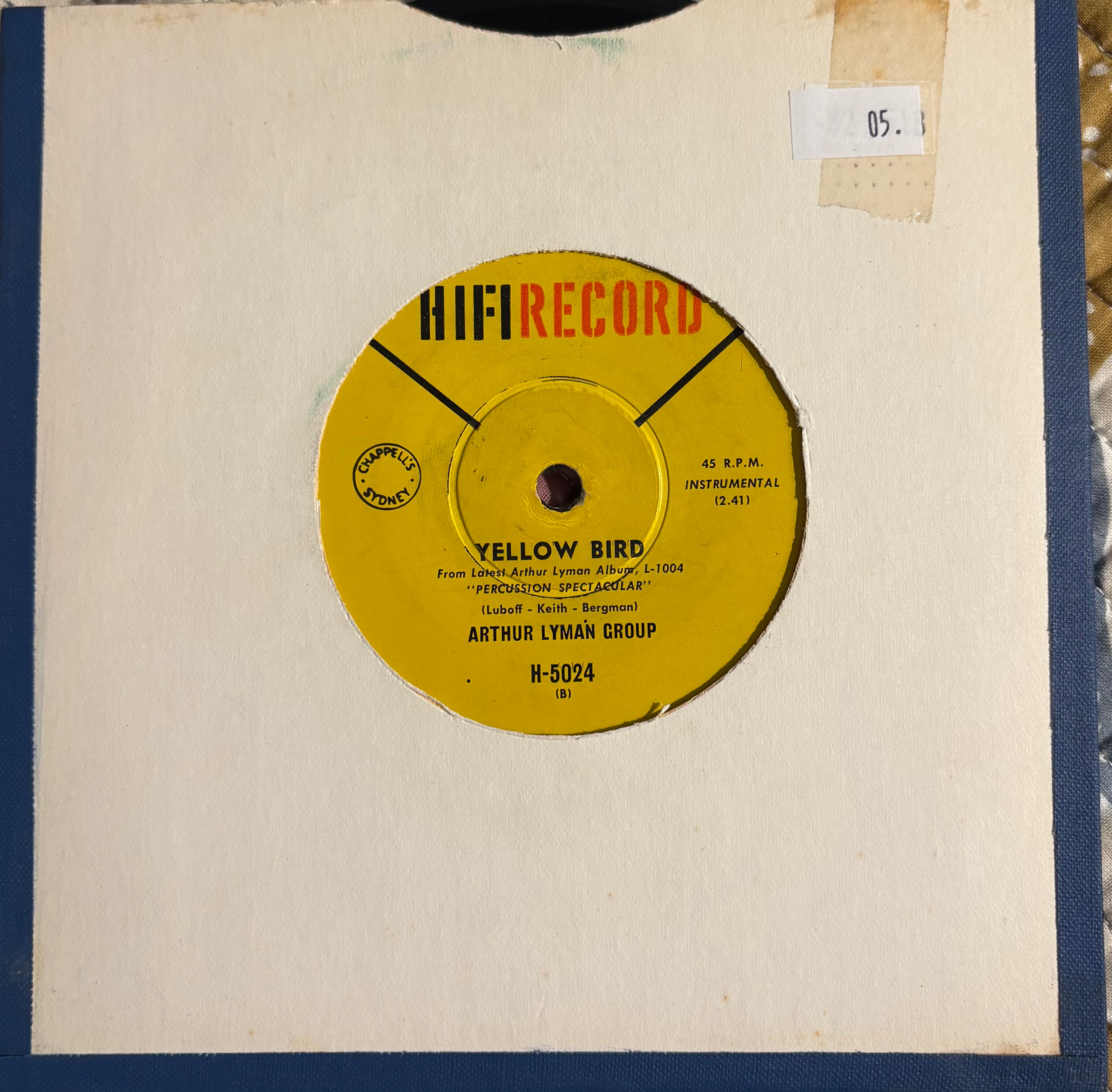 Arthur Lyman Group – Havah Nagilah / Yellow Bird – 7", AU 1961