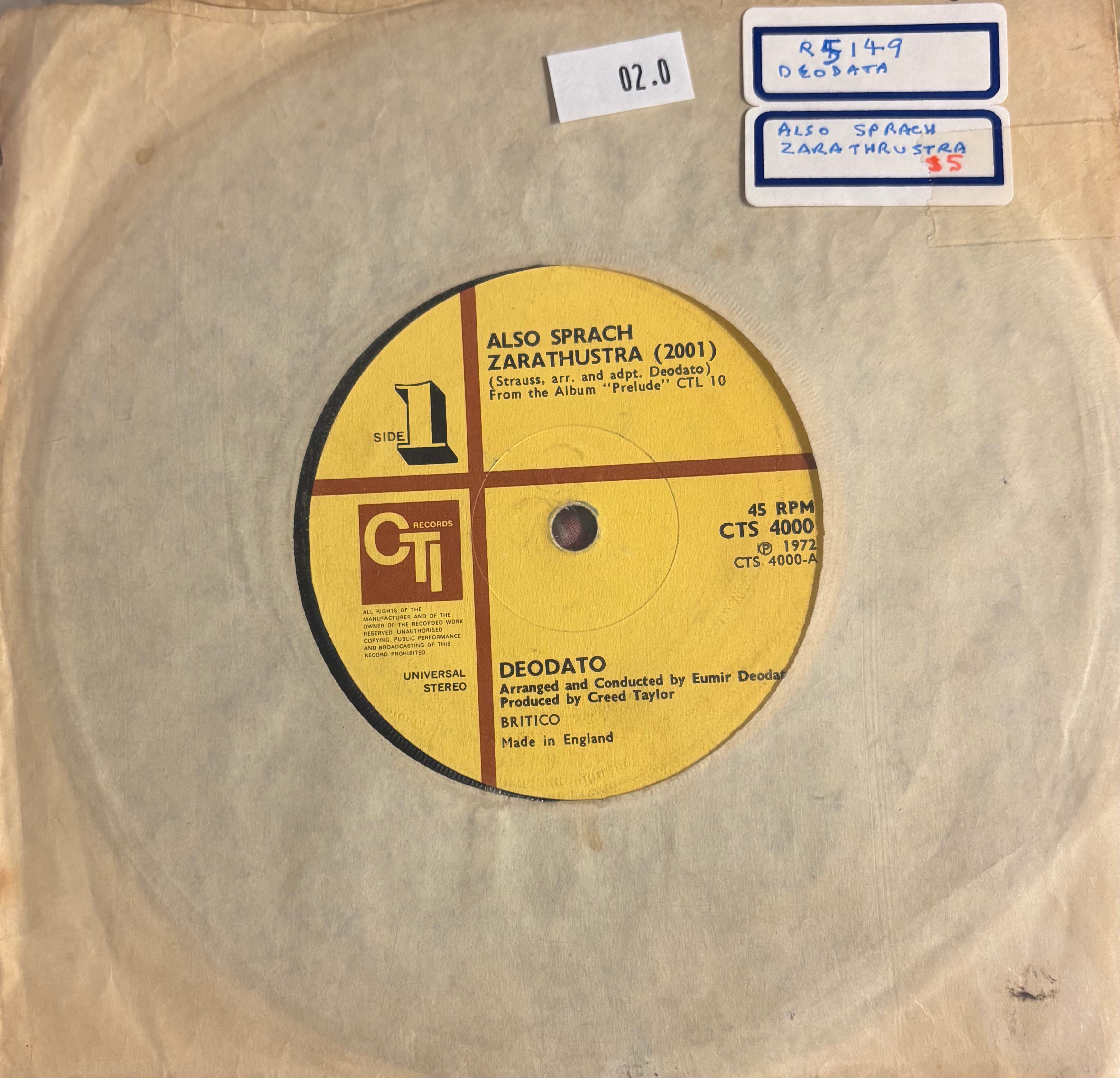 Deodato – Also Sprach Zarathustra (2001) – 7", UK 1973