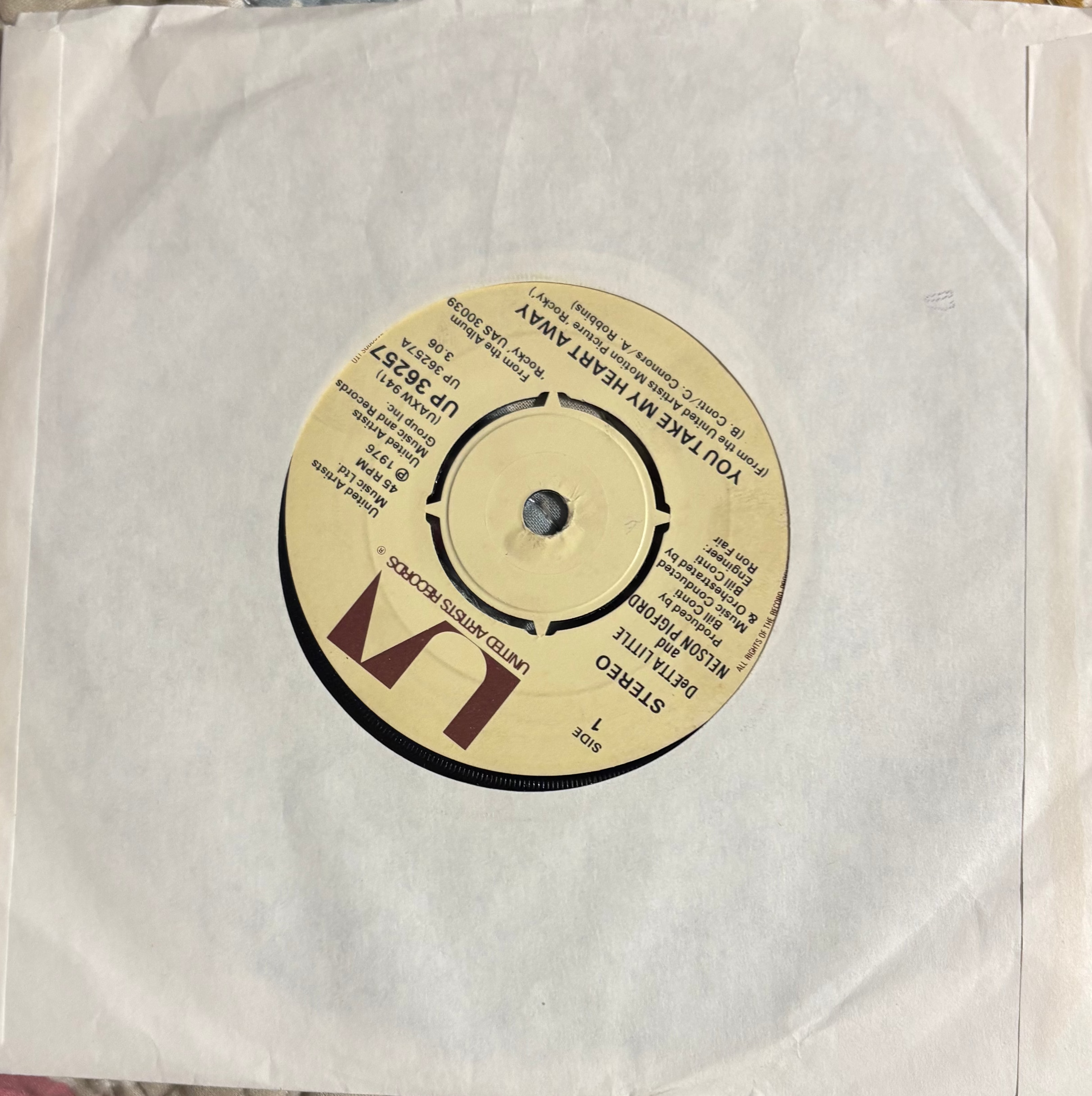 Bill Conti – You Take My Heart Away – 7", AU 1976