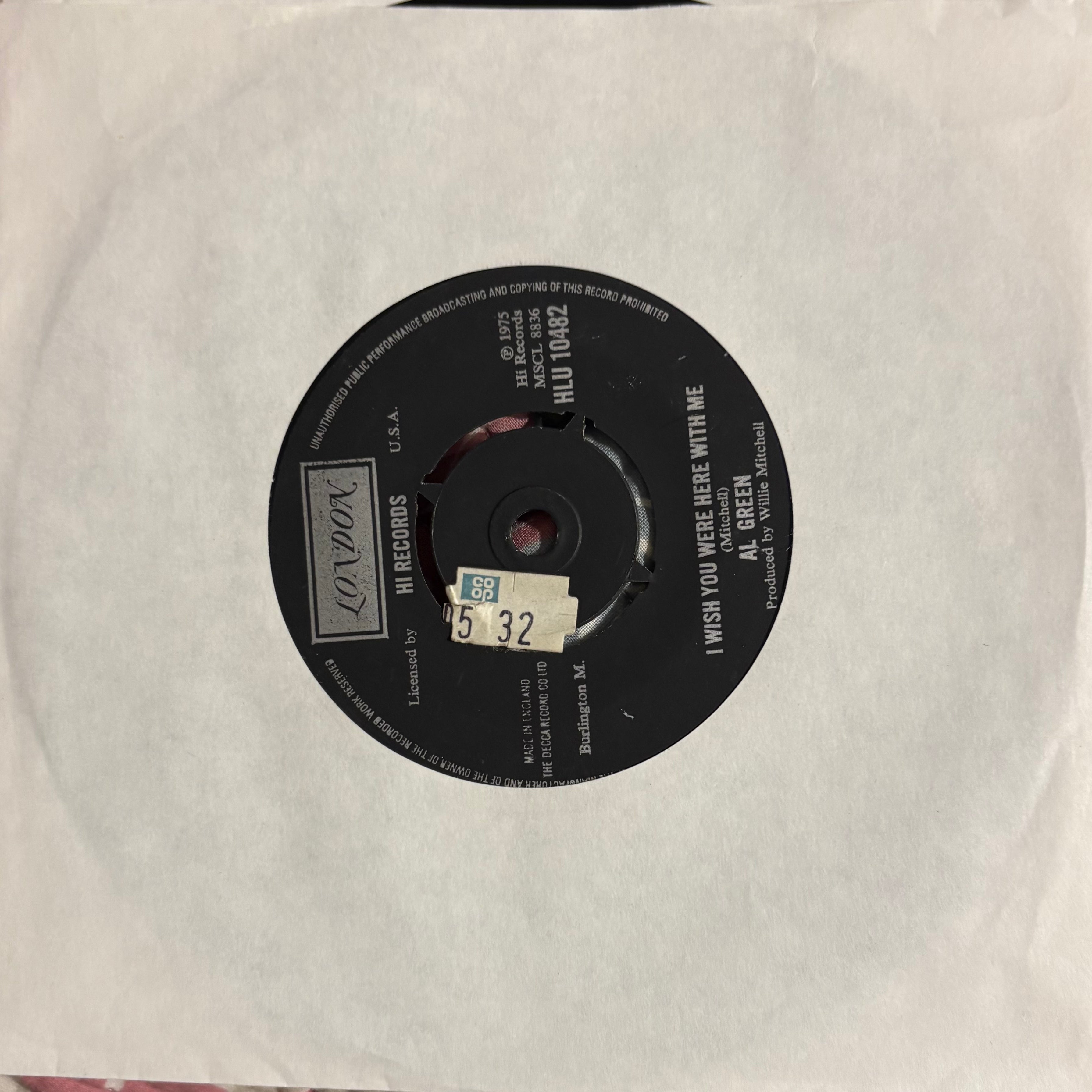 Al Green – L-O-V-E (Love) – 7", UK 1975