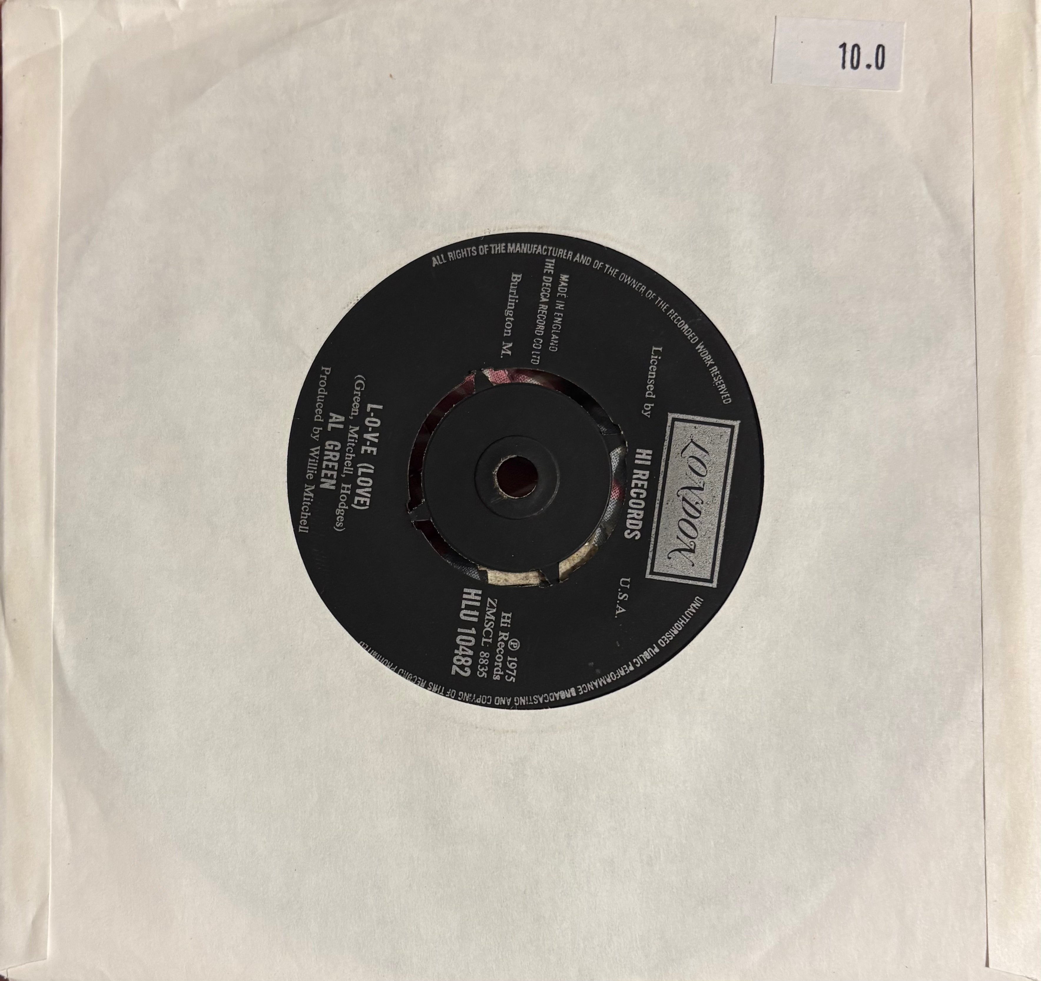 Al Green – L-O-V-E (Love) – 7", UK 1975