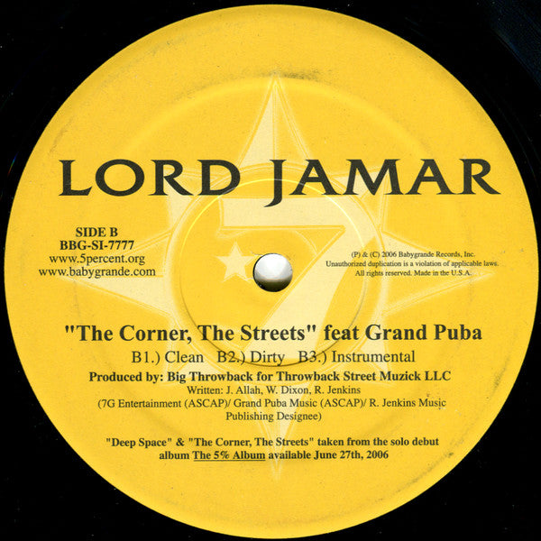 Lord Jamar – Deep Space / The Corner, The Streets – 12", US 2006