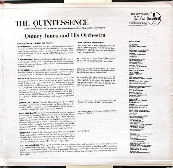 Quincy Jones And His Orchestra – The Quintessence – LP, US 1963
