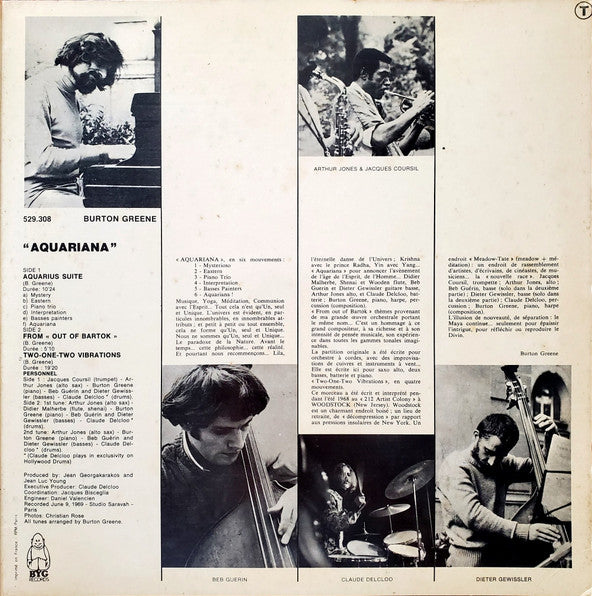 Burton Greene Ensemble – Aquariana – LP, FR 1969