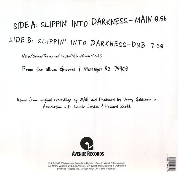 War – Slippin' Into Darkness (Armand Van Helden Remix) — back cover