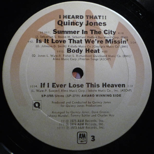 Quincy Jones – I Heard That!! – 2xLP, US 1976