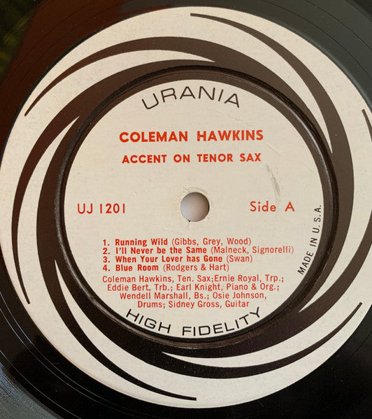 Coleman Hawkins – Accent On Tenor — back cover