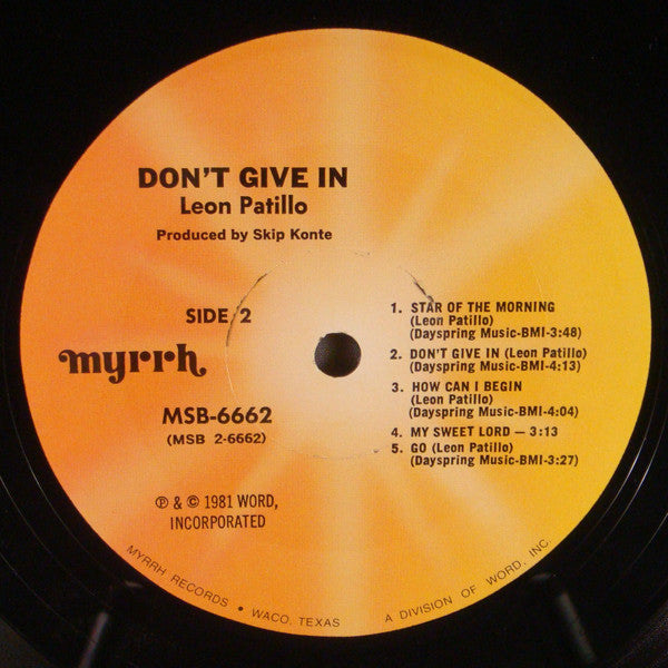 Leon Patillo – Don't Give In – LP, US 1981