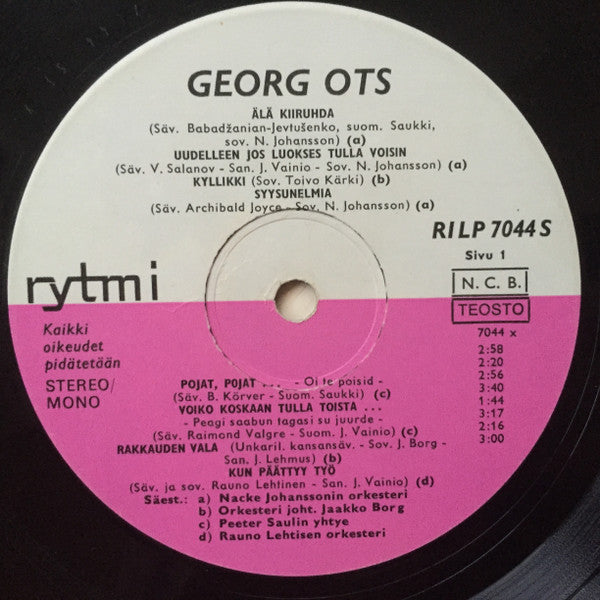Georg Ots – Georg Ots – LP, FI 1968