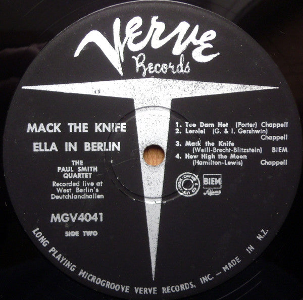 Ella Fitzgerald – Mack The Knife - Ella In Berlin – LP, NZ 1960
