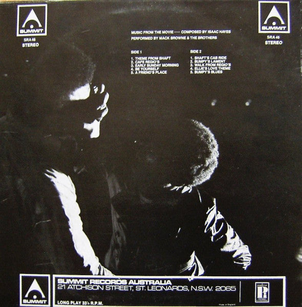 Soul Mann & The Brothers – Isaac Hayes' Music From The Movie Shaft — back cover