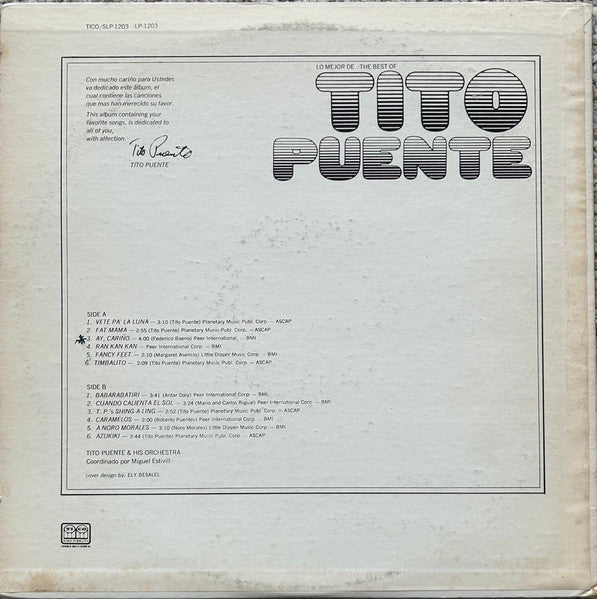 Tito Puente – The Best Of Tito Puente - Lo Mejor De — back cover