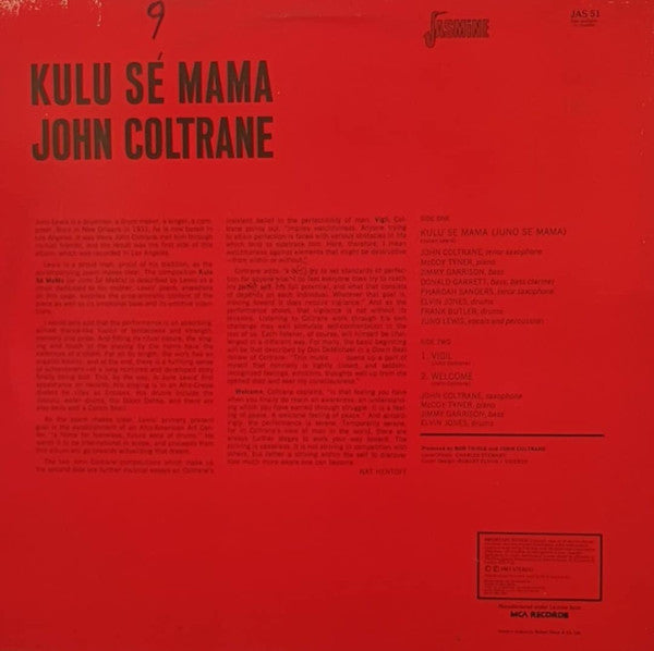 John Coltrane – Kulu Sé Mama — back cover