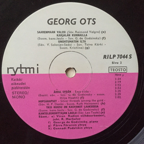 Georg Ots – Georg Ots – LP, FI 1968