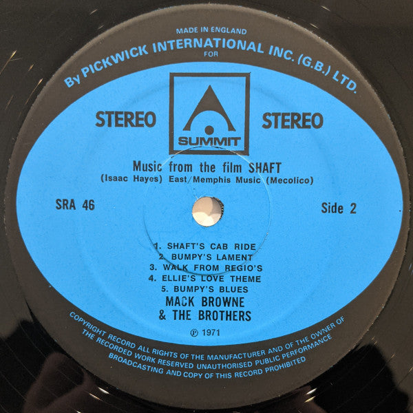 Mack Browne & The Brothers – Isaac Hayes' Music From The Movie Shaft – LP, AU 1971