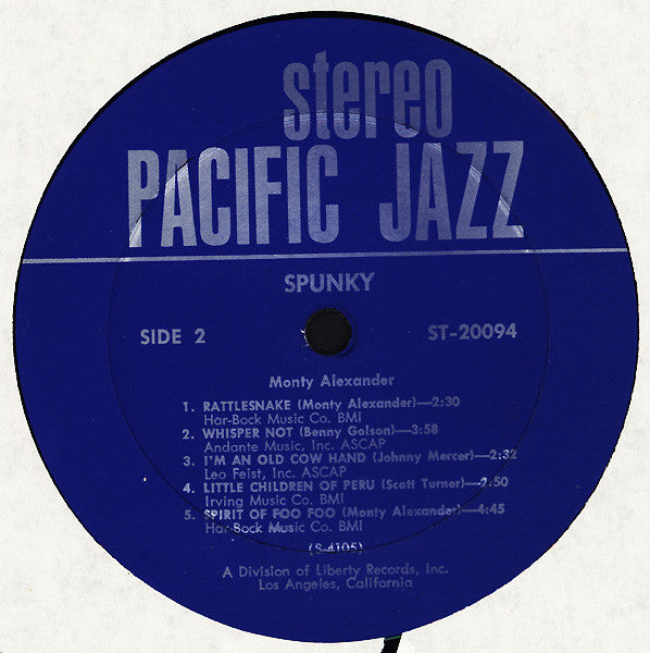 Monty Alexander – Spunky – LP, US 1965