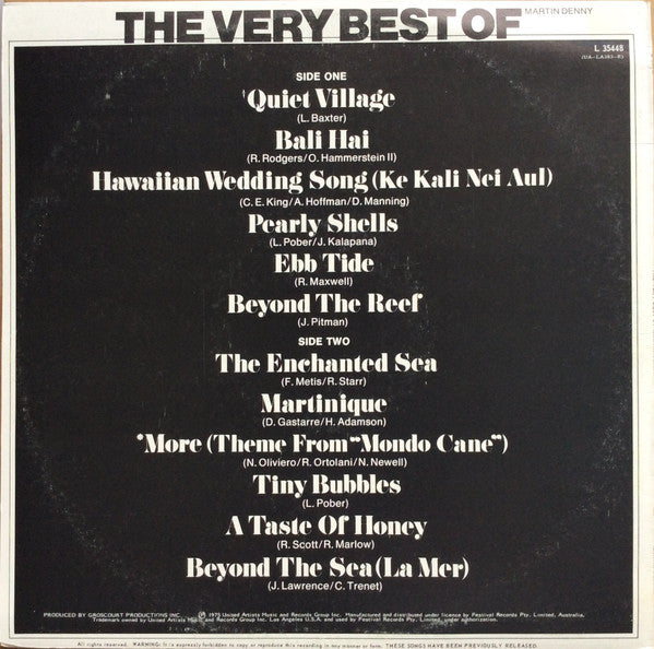 Martin Denny – The Very Best Of Martin Denny — back cover