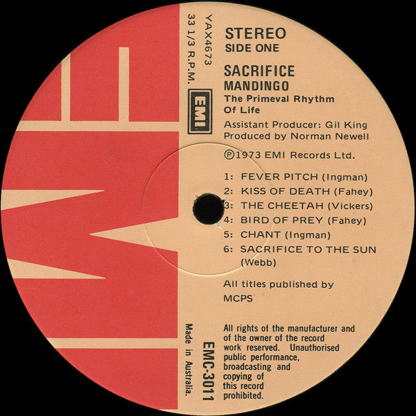 Mandingo (6) – Sacrifice – LP, AU 1975