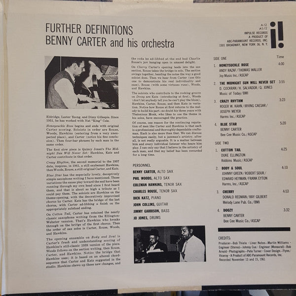 Benny Carter And His Orchestra – Further Definitions — image 4