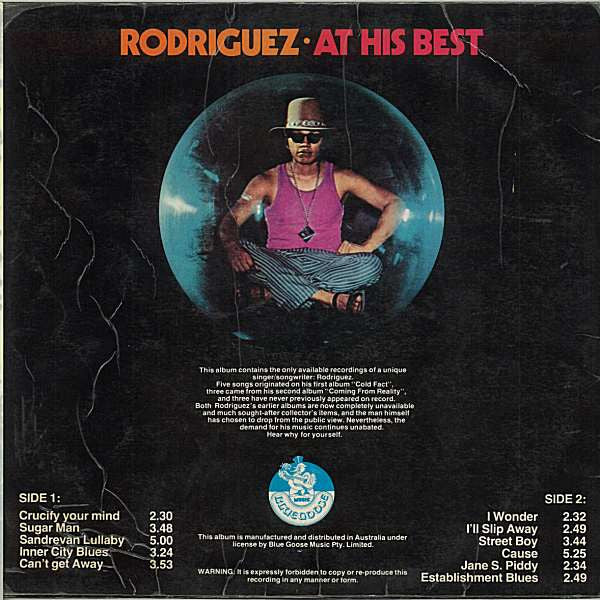 Sixto Rodriguez – At His Best — back cover