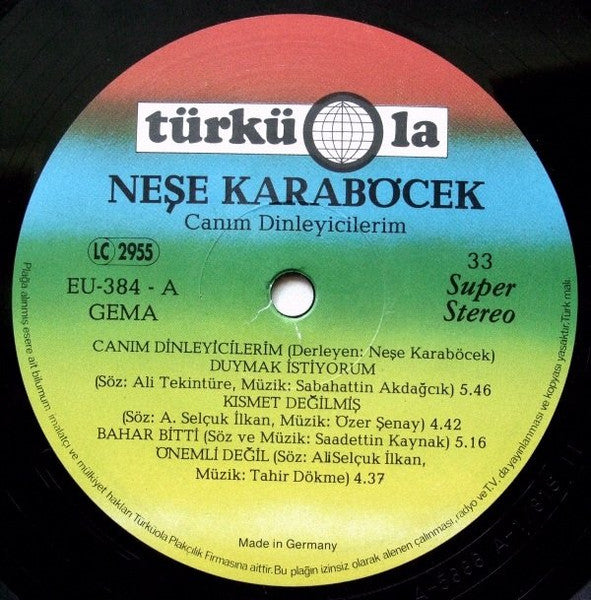 Neşe Karaböcek – Canım Dinleyicilerim – LP, DE 1981
