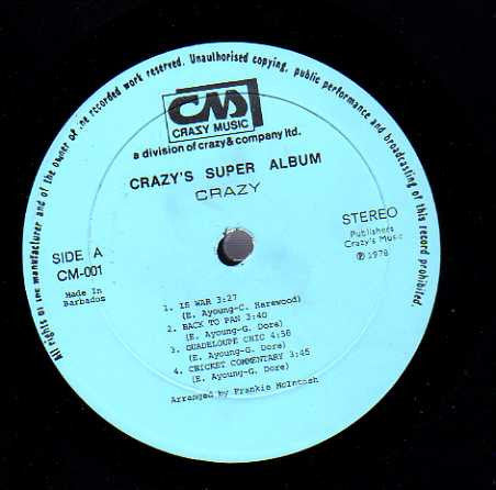 Crazy (4) – Crazy's Super Album – LP, Barbados 1978