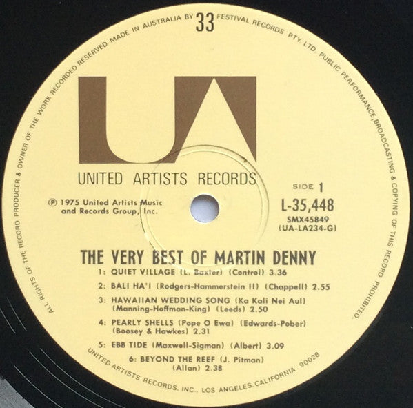 Martin Denny – The Very Best Of Martin Denny – LP, AU