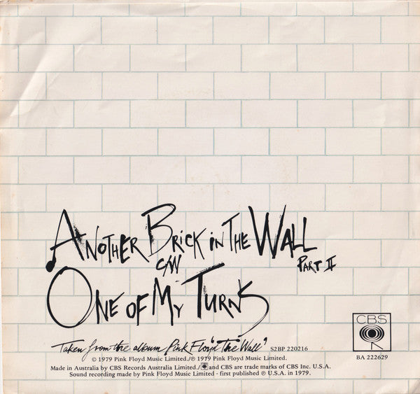 Pink Floyd – Another Brick In The Wall (Part II) — back cover