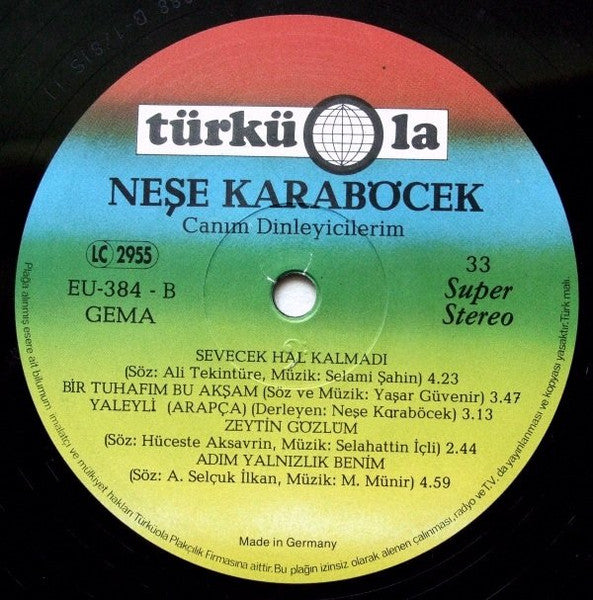 Neşe Karaböcek – Canım Dinleyicilerim – LP, DE 1981