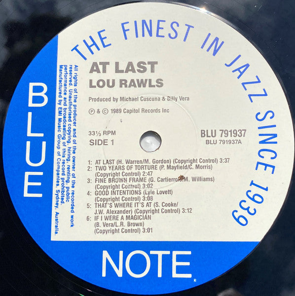 Lou Rawls – At Last – LP, AU 1989