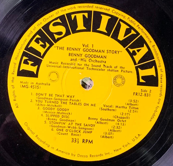 Benny Goodman – The Benny Goodman Story Vol. 1 – LP, AU 1956