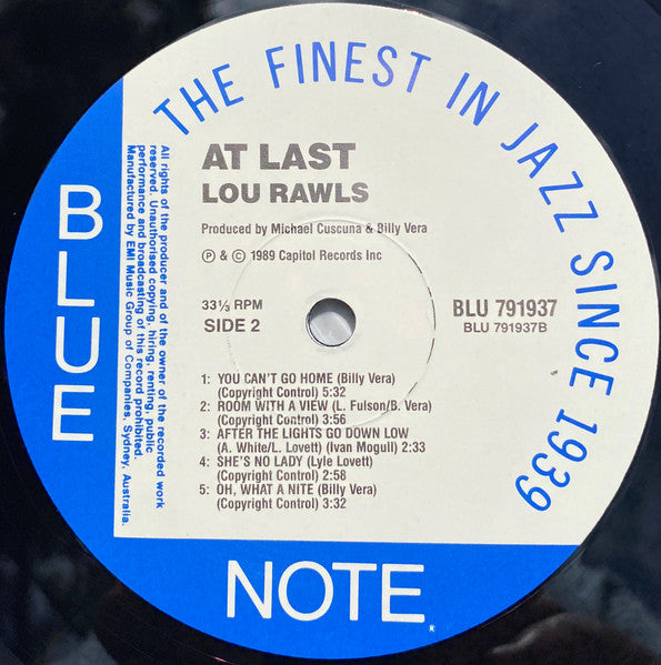 Lou Rawls – At Last – LP, AU 1989