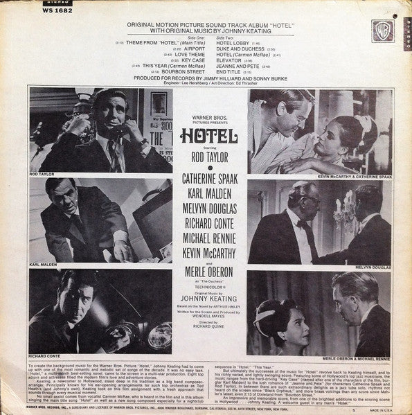 John Keating – Hotel - Original Motion Picture Sound Track — back cover