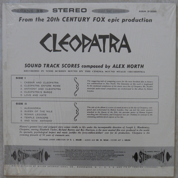 The Cinema Sound Stage Orchestra – Cleopatra (Sound Track Scores) — back cover