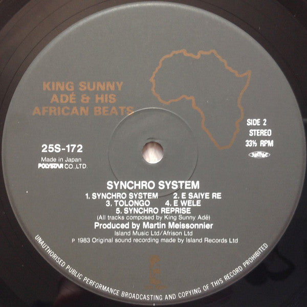 King Sunny Ade & His African Beats = King Sunny Ade & His African Beats – Synchro System = シンクロ・システム – LP, JP 1983