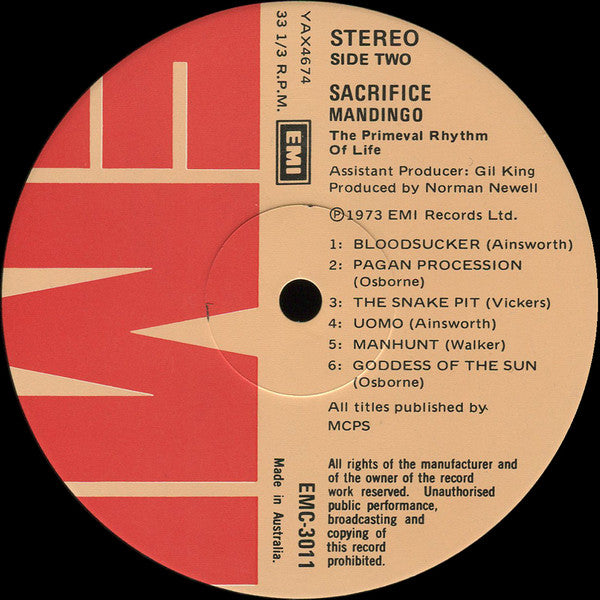 Mandingo (6) – Sacrifice – LP, AU 1975