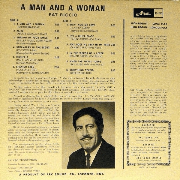 Pat Riccio – A Man And A Woman — back cover