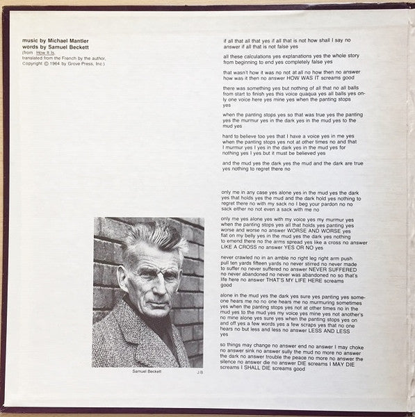 Michael Mantler – No Answer — back cover