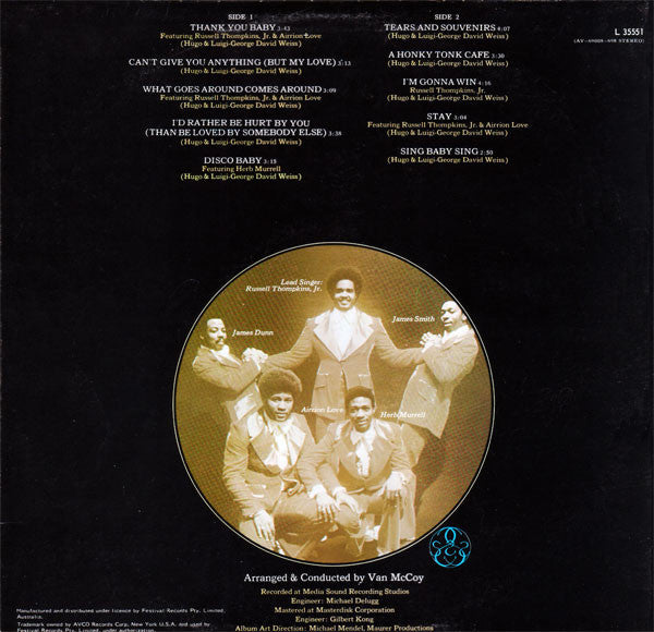 The Stylistics – Thank You Baby — back cover