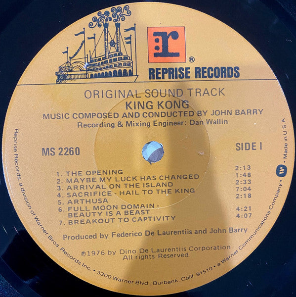 John Barry – King Kong (Original Sound Track) – LP, US 1976