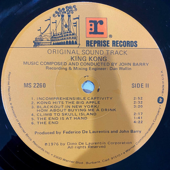 John Barry – King Kong (Original Sound Track) – LP, US 1976