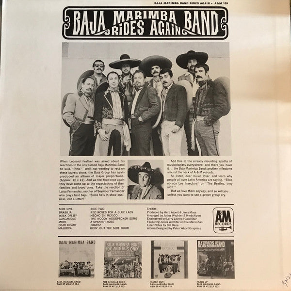 Baja Marimba Band – Baja Marimba Band Rides Again — back cover