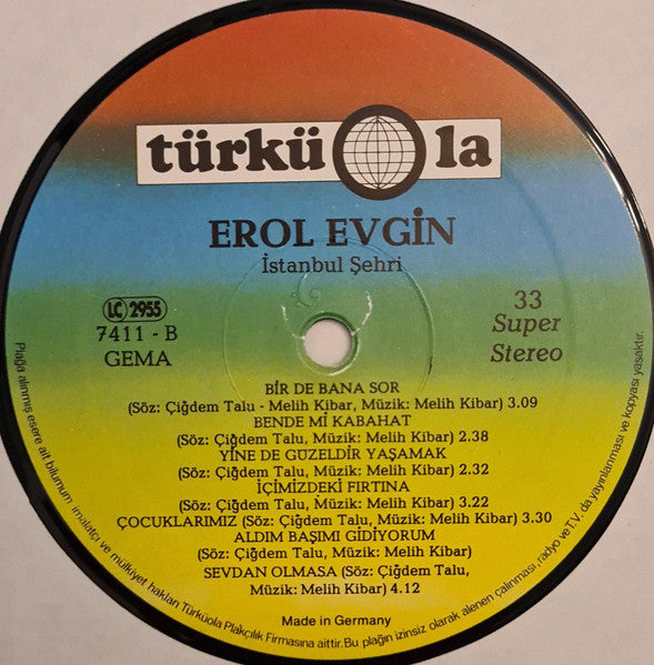 Erol Evgin – İstanbul Şehri – LP, DE 1980