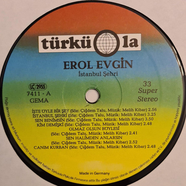 Erol Evgin – İstanbul Şehri – LP, DE 1980