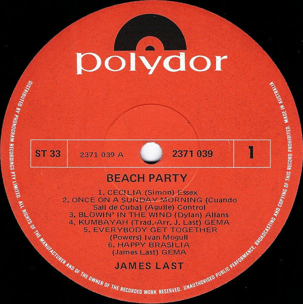 James Last – Beach Party – LP, AU 1970