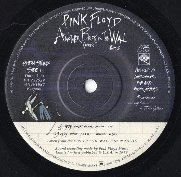 Pink Floyd – Another Brick In The Wall (Part II) – 7", AU 1979