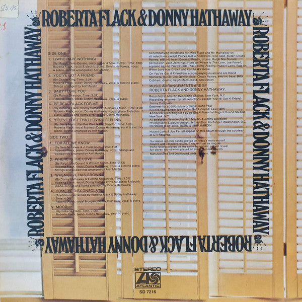 Roberta Flack & Donny Hathaway – Roberta Flack & Donny Hathaway — back cover