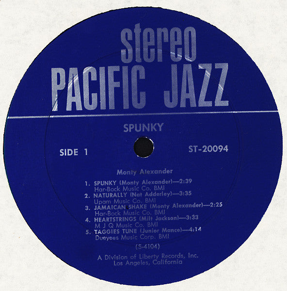 Monty Alexander – Spunky – LP, US 1965