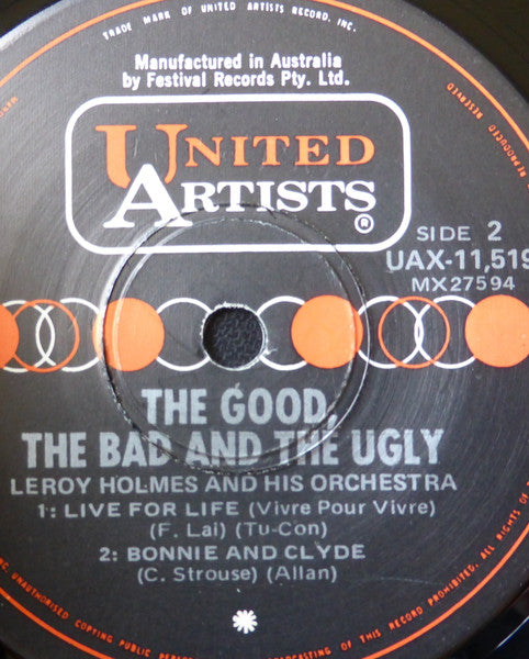 Leroy Holmes And His Orchestra – The Good, The Bad And The Ugly – 7", AU 1968